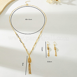 Ohrringe und Halsketten-Set mit tropfenförmigen Quasten aus Eisen für Damen&nbsp;AK6196
