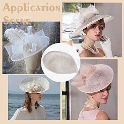 Base de fascinator mini chapeau en lin&nbsp;AJEW-WH0561-32D