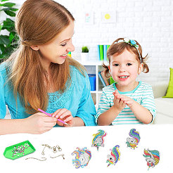 Kit de porte-clés à faire soi-même avec peinture diamant licorne (5 pièce)&nbsp;DIY-SC0016-86