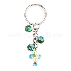 5 porte-clés synthétique turquoise&nbsp;KEYC-JKC01259