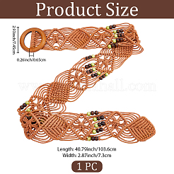 Ceintures bohèmes tissées en coton et jute&nbsp;AJEW-WH20020-648A