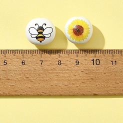 10 Stück bedruckte Holzperlen mit Bienenmotiv&nbsp;WOOD-FS0001-15