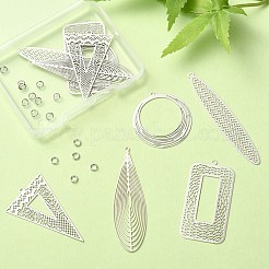 10 pièces 5 gros pendentifs en filigrane de laiton de style&nbsp;KK-YW0001-50