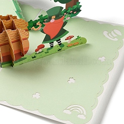 Rechteckige 3D-Popup-Grußkarte aus Papier&nbsp;AJEW-F065-01