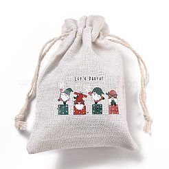 Sacchetti portaoggetti in panno di cotone natalizio&nbsp;ABAG-M004-02O
