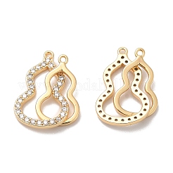 Verbindungsanhänger mit Mikropavé aus Messing mit durchsichtigen Zirkonia-Steinen&nbsp;KK-B074-08G