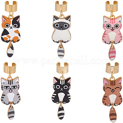 6 colgante de estetoscopio de aleación esmaltada de 6 colores con adornos&nbsp;HJEW-SP0001-38