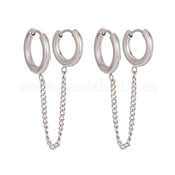 Orecchini a doppio cerchio in acciaio inossidabile 304 da donna&nbsp;XJ9052-2