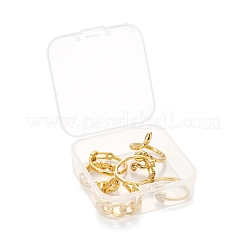 6 pz 6 stili regolabili in ottone micro pavé di anelli per polsini con zirconi trasparenti&nbsp;RJEW-LS0001-29G