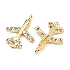 Messing Pavé Zirkonia Flugzeug Verbinder Charms&nbsp;KK-L251-12G