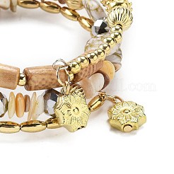 Braccialetto di perline di pietra multicolore fatto a mano in stile bohémien&nbsp;AJEW-Z038-01D