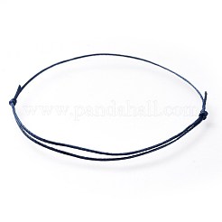 Fabrication de bracelet en cordons de polyester cirés plats réglables&nbsp;AJEW-JB00508-04