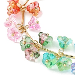 Bracciale con ciondoli in vetro con fiori&nbsp;BJEW-TA00364