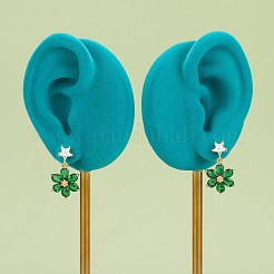 Accessoires de puces d'oreilles en laiton zircone cubique claire micro pavé&nbsp;KK-Z099-02G-04