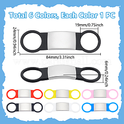 6 etiqueta de identificación en blanco para mascotas de silicona y acero inoxidable de 6 colores&nbsp;AJEW-UN0002-27