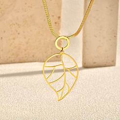 Collana da donna con ciondolo a catena piatta a serpente in acciaio inossidabile 304&nbsp;WG4CB9D-03