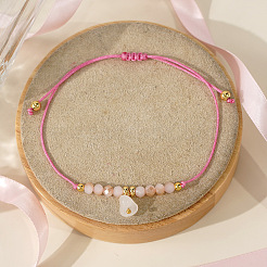 Geflochtene Armbänder mit Glasherzanhänger&nbsp;ZL0306