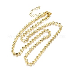 Messing Herz Link Kette Halsketten&nbsp;NJEW-M108-27G