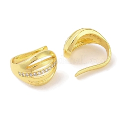 Manschettenohrringe aus Messing mit Mikropflaster und klaren Zirkonia für Damen&nbsp;EJEW-I305-33G