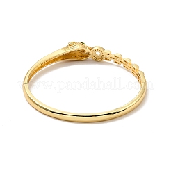 Bracelet jonc charnière léopard zircon cubique vert&nbsp;BJEW-P281-08G