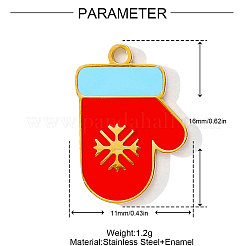 Pendentifs en acier inoxydable 304 émaillés&nbsp;STAS-OY001-78G