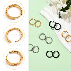 18 pieza de pendientes de aro giratorios de acero inoxidable 303 de 3 colores para mujer&nbsp;EJEW-SC0001-81B