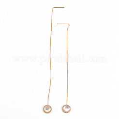 Filets d'oreille en zircone cubique transparent micro pave en laiton&nbsp;KK-S356-264-NF