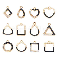 24 pendentif creux en alliage émaillé&nbsp;FIND-TA0011-20G