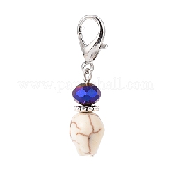 Decorazioni pendenti con teschio di magnesite sintetica di Halloween&nbsp;HJEW-JM00817