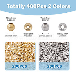 400 Stück 2 Farben 304 Edelstahlperlen&nbsp;STAS-TA0001-48