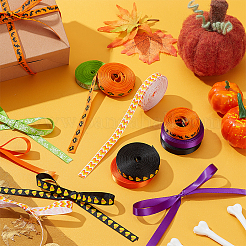 8 Rolle 8 Farben Halloween Polyester bedrucktes Ripsband&nbsp;OCOR-PH0004-26