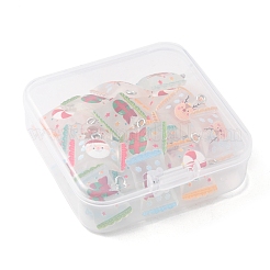 24 pièces 6 couleurs thème de noël transparent résine imitation pendentifs alimentaires&nbsp;RESI-FS0001-42