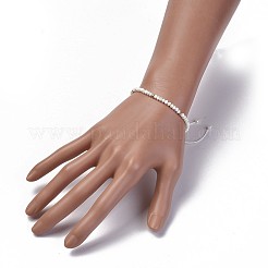 Glasgeflecht Perlen Armbänder galvanisieren&nbsp;BJEW-JB04320