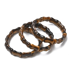 Stretch-Armbänder aus Bambus mit natürlichen Tigeraugenperlen für Damen und Herren&nbsp;BJEW-K304-01K