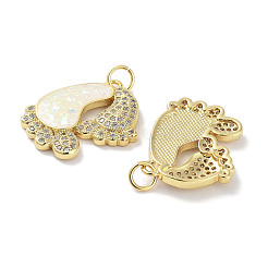 Pendenti in zirconi cubici trasparenti in micro pavè di ottone&nbsp;KK-L213-026G
