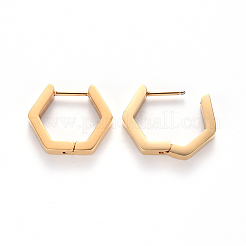 Boucles d'oreilles créoles en acier inoxydable 304 plaqué sous vide PVD&nbsp;STAS-S103-24G