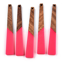 Gros pendentifs en résine opaque et bois de noyer&nbsp;RESI-TAC0017-46-C03