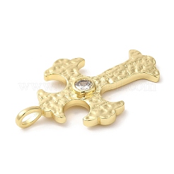 Pendenti in zirconi cubici trasparenti in micro pavè di ottone&nbsp;KK-M246-03G