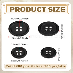 200 Stück 2 Stile Harzknöpfe&nbsp;BUTT-LP0001-40