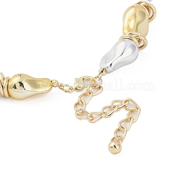 Collane di perline irregolari in lega bicolore da donna&nbsp;NJEW-Z043-01PG-01