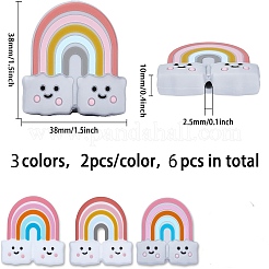 6pcs 3 Farben Silikonperlen&nbsp;SIL-CA0001-25