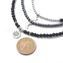 Juego de 3 collar con dijes de estrella&nbsp;NJEW-JN03979