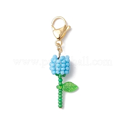Perline di vetro a forma di garofano per la festa della mamma e decorazioni acriliche a forma di ciondolo&nbsp;HJEW-MZ00228-05