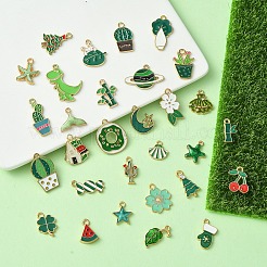 30pcs 30 styles de pendentifs en émail en alliage&nbsp;ENAM-YW0004-14