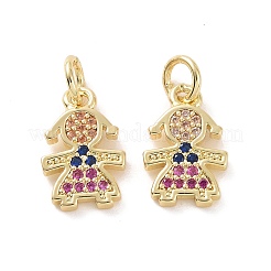 Messing Mikropflaster bunte Zirkonia Charms&nbsp;KK-E068-VF144