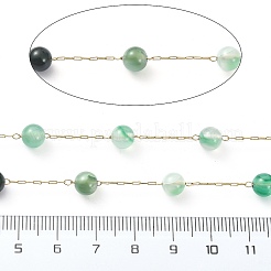 Placcatura ionica (ip) acciaio inossidabile 304 con catene di agata naturale colorate e riscaldate&nbsp;CHS-E030-05G