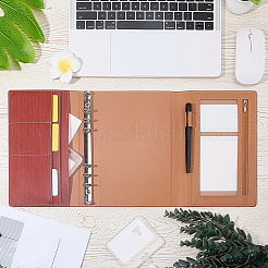 Funda para cuaderno recargable de piel sintética con correa elástica y cierre metálico.&nbsp;AJEW-WH20006-565B