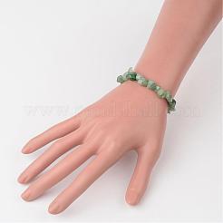 Natürliche grüne Aventurin Chip Armbänder Perlen Stretch&nbsp;BJEW-JB02243-02
