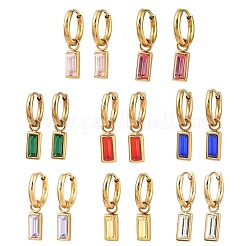 Pendientes de aro rectangulares de acero inoxidable 304&nbsp;EJEW-I320-29G