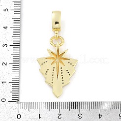 Messing Mikro Pflaster klar Zirkonia Stern europäischen baumeln Charms&nbsp;KK-Z090-02G